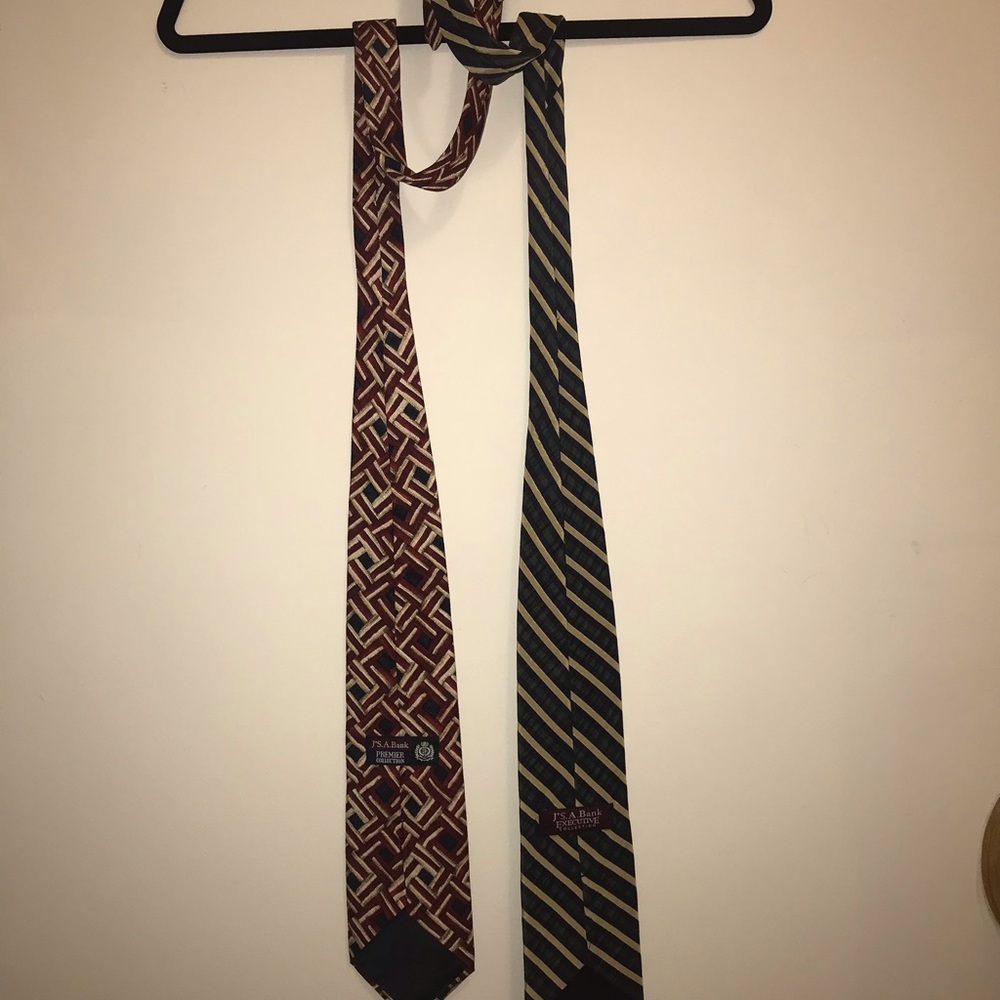 2 rough silk designer ties from Joseph A Banks.